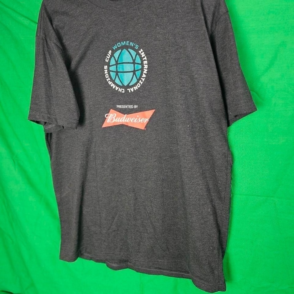 Grey and blue Budweiser women's international cup tee #soccer